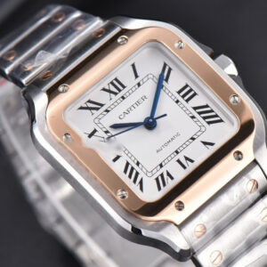 Santos de Cartier Medium BVF 35MM RG/SS White Dial RG/SS Bracelet MIYOTA 9015 - Image 12