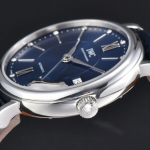 Portofino V7F 37MM Blue Dial Silver Marker Black Leather Strap A2892 - Image 8