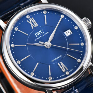 Portofino V7F 37MM Blue Dial Silver Marker Black Leather Strap A2892 - Image 9