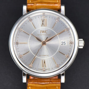Portofino V7F 37MM Gray Dial YG Marker Brown Leather Strap A2892