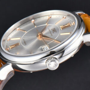 Portofino V7F 37MM Gray Dial YG Marker Brown Leather Strap A2892 - Image 8