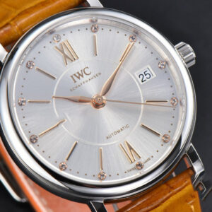 Portofino V7F 37MM Gray Dial YG Marker Brown Leather Strap A2892 - Image 9