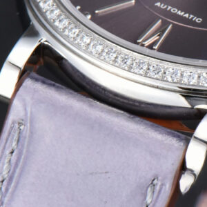 Portofino V7F 37MM Diamond Gray Dial Silver Marker Grape Leather Strap A2892 - Image 7