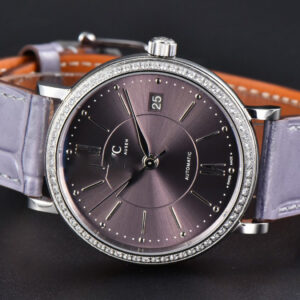 Portofino V7F 37MM Diamond Gray Dial Silver Marker Grape Leather Strap A2892 - Image 10