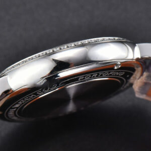 Portofino V7F 37MM Diamond Gray Dial Silver Marker Grape Leather Strap A2892 - Image 12