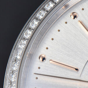 Portofino V7F 37MM Diamond Silver Dial RG Marker Pink Leather Strap A2892 - Image 3