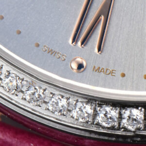 Portofino V7F 37MM Diamond Silver Dial RG Marker Pink Leather Strap A2892 - Image 5