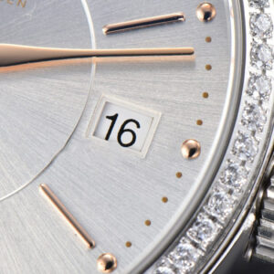 Portofino V7F 37MM Diamond Silver Dial RG Marker Pink Leather Strap A2892 - Image 6