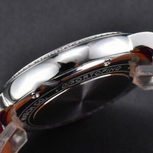 Portofino V7F 37MM Diamond Silver Dial RG Marker Pink Leather Strap A2892 - Image 12