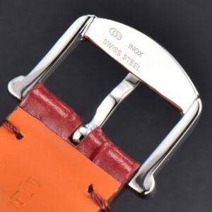 Portofino V7F 37MM Diamond Silver Dial Silver Marker Red Leather Strap A2892 - Image 4