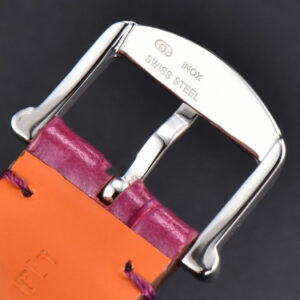 Portofino V7F 37MM Diamond Silver Dial RG Marker Pink Leather Strap A2892 - Image 15