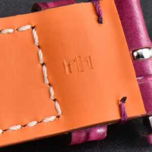 Portofino V7F 37MM Diamond Silver Dial RG Marker Pink Leather Strap A2892 - Image 16