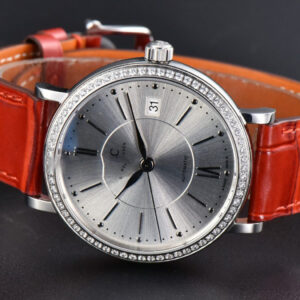 Portofino V7F 37MM Diamond Silver Dial Silver Marker Red Leather Strap A2892 - Image 19