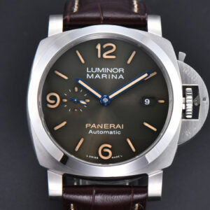 PAM1116 TTF 44MM Dark Green Dial Brown Leather Strap P9010