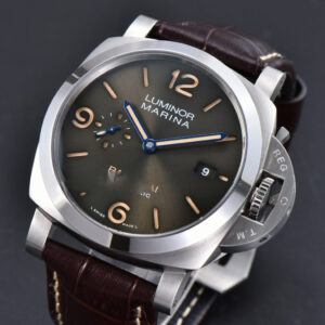 PAM1116 TTF 44MM Dark Green Dial Brown Leather Strap P9010 - Image 17