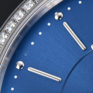 Portofino V7F 37MM Diamond Blue Dial Silver Marker Blue Leather Strap A2892 - Image 3
