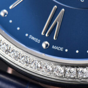 Portofino V7F 37MM Diamond Blue Dial Silver Marker Blue Leather Strap A2892 - Image 5