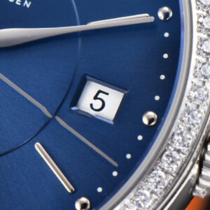 Portofino V7F 37MM Diamond Blue Dial Silver Marker Blue Leather Strap A2892 - Image 6