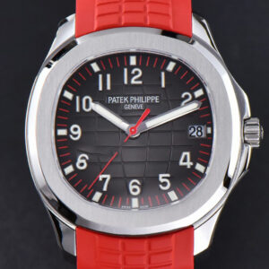 Aquanaut 5167 40mm ZF Singapore Gray Dial Red Hand Red Rubber Strap A324