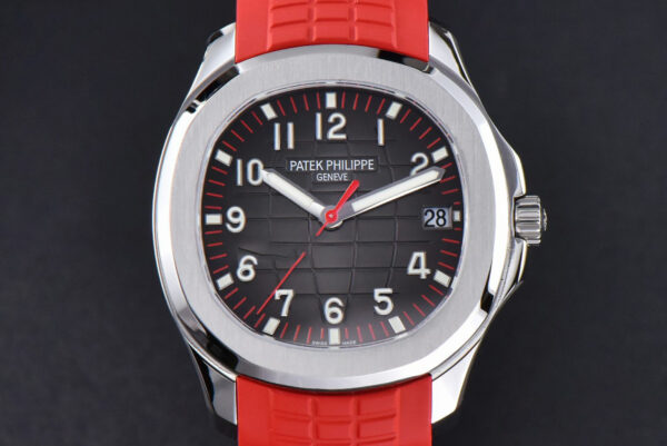 Aquanaut 5167 40mm ZF Singapore Gray Dial Red Hand Red Rubber Strap A324