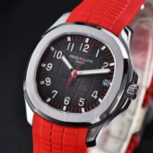 Aquanaut 5167 40mm ZF Singapore Gray Dial Red Hand Red Rubber Strap A324 - Image 4