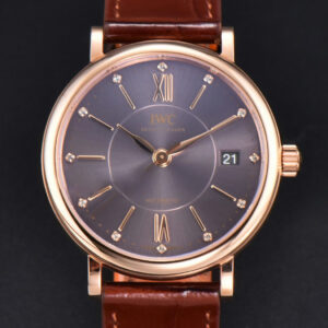 Portofino V7F 37MM RG Gray Dial RG Marker Brown Leather Strap A2892