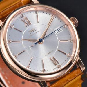 Portofino V7F 37MM RG Silver Dial RG Marker Brown Leather Strap A2892 - Image 9
