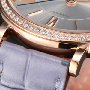 Portofino V7F 37MM RG Diamond Silver Dial RG Marker Grape Leather Strap A2892 - Image 7