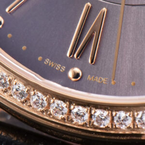 Portofino V7F 37MM RG Diamond Gray Dial RG Marker Black Leather Strap A2892 - Image 4