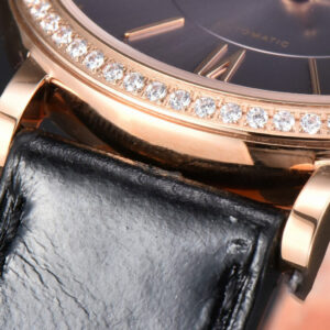 Portofino V7F 37MM RG Diamond Gray Dial RG Marker Black Leather Strap A2892 - Image 7