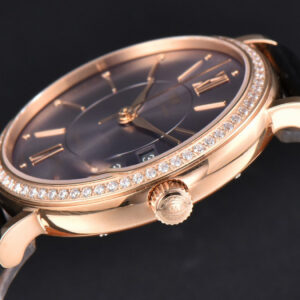 Portofino V7F 37MM RG Diamond Gray Dial RG Marker Black Leather Strap A2892 - Image 8