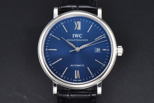 Portofino V7F 40MM Blue Dial Silver Hands Black Leather Strap A2892