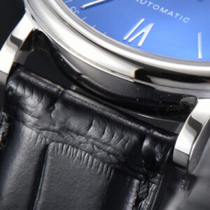 Portofino V7F 40MM Blue Dial Silver Hands Black Leather Strap A2892 - Image 7