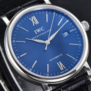Portofino V7F 40MM Blue Dial Silver Hands Black Leather Strap A2892 - Image 9