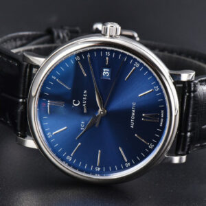 Portofino V7F 40MM Blue Dial Silver Hands Black Leather Strap A2892 - Image 10