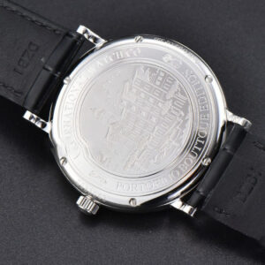 Portofino V7F 40MM White Dial Red Index Black Leather Strap A2892 - Image 8
