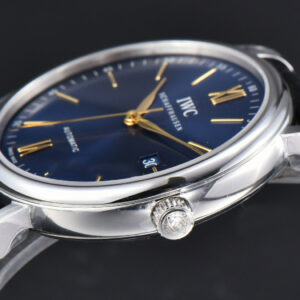 Portofino V7F 40MM Blue Dial YG Hands Black Leather Strap A2892 - Image 17
