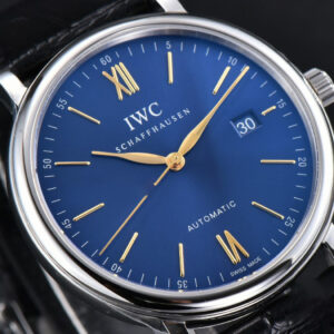 Portofino V7F 40MM Blue Dial YG Hands Black Leather Strap A2892 - Image 18
