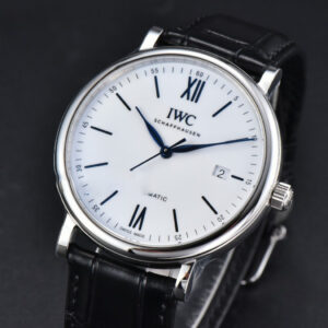 Portofino V7F 40MM White Dial Blue Hands Black Leather Strap A2892 - Image 10