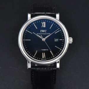 Portofino V7F 40MM Black Red “60” Dial Black Leather Strap A2892 - Image 9