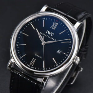 Portofino V7F 40MM Black Red “60” Dial Black Leather Strap A2892 - Image 10