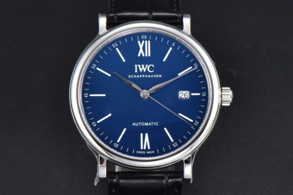 Portofino V7F 40MM Blue Dial Black Leather Strap A2892