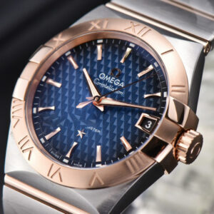 Constellation VSF 38MM RG/SS Blue Textured Dial RG/SS Bracelet A8500 - Image 8