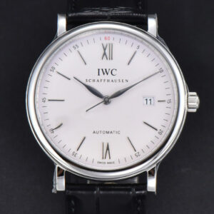 Portofino V7F 40MM White Dial Red Index Black Leather Strap A2892