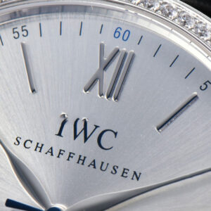 Portofino V7F 40MM Diamond Silver Dial Black Leather Strap A2892 - Image 11