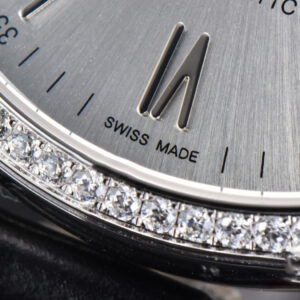 Portofino V7F 40MM Diamond Silver Dial Black Leather Strap A2892 - Image 14