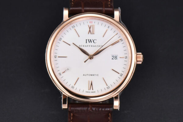 Portofino V7F 40MM RG White Dial RG Marker Brown Leather Strap A2892