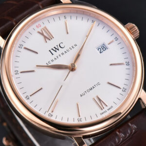 Portofino V7F 40MM RG White Dial RG Marker Brown Leather Strap A2892 - Image 9