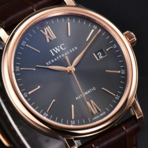 Portofino V7F 40MM RG Gray Dial RG Marker Brown Leather Strap A2892 - Image 16