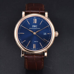 Portofino V7F 40MM RG Blue Dial RG Marker Brown Leather Strap A2892 - Image 7